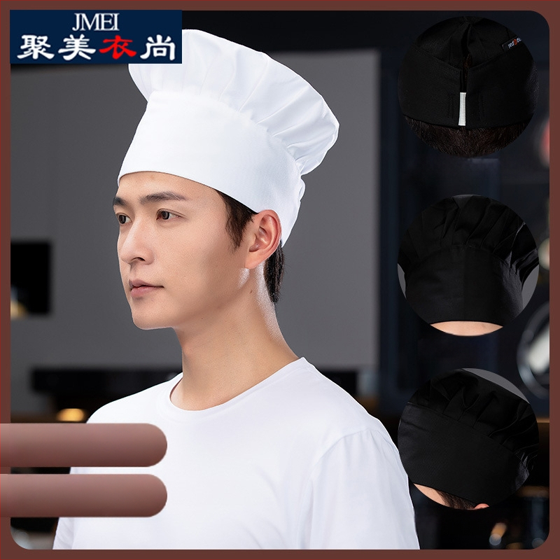 Šefpavāra cepure: kokvilnas twills audums, rūtains raksts, plakana augšdaļa, bez malām, drukāts logotips