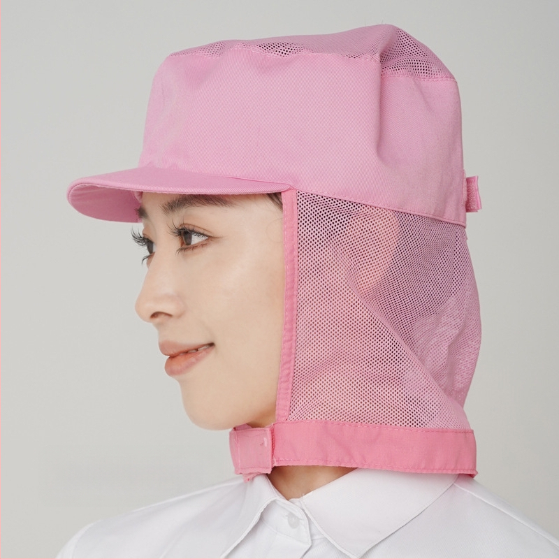 Sievietes elpojoša kokvilnas higiēniskā cepure pārtikas darbnīcai ar izšūtu logotipu, korejiešu stilā, plakana galvas daļa, īsa mala