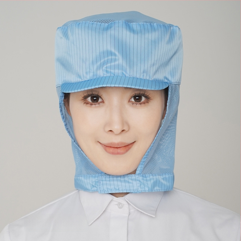 Sievietes elpojoša kokvilnas higiēniskā cepure pārtikas darbnīcai ar izšūtu logotipu, korejiešu stilā, plakana galvas daļa, īsa mala