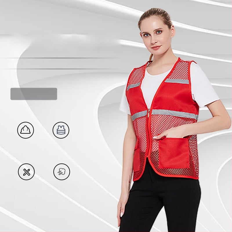 Šviesą atspindinti saugos liemenė savanoriams, plonas kirpimas, dryžuotas raštas, 100% poliesteris, nuimamas gobtuvnas