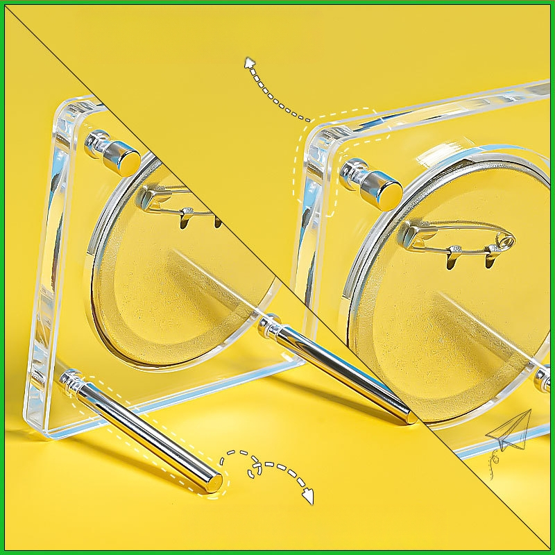 Akrilo ženkliukų ekspozicijos stendas su 9 skyriais, trijų sluoksnių stalinis ekranas, skaidrus 3D dizainas