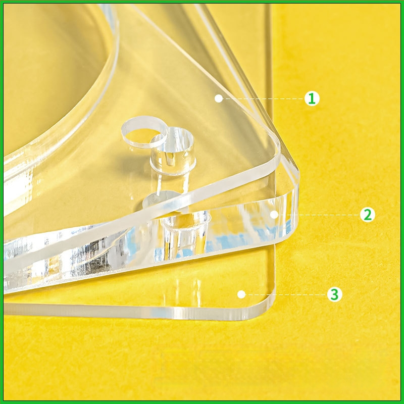 Akrilo ženkliukų ekspozicijos stendas su 9 skyriais, trijų sluoksnių stalinis ekranas, skaidrus 3D dizainas