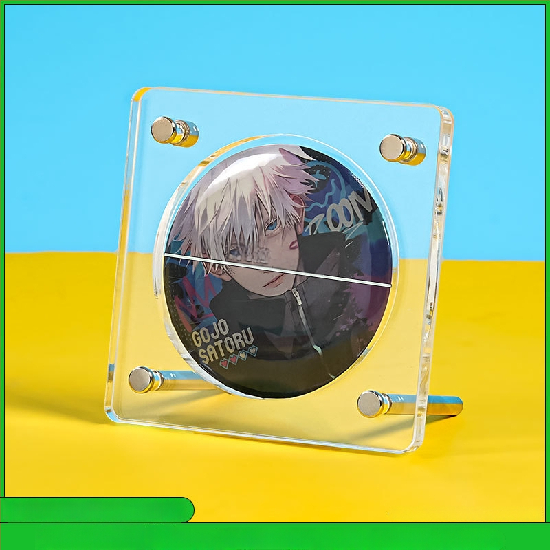 Akrilo ženkliukų ekspozicijos stendas su 9 skyriais, trijų sluoksnių stalinis ekranas, skaidrus 3D dizainas