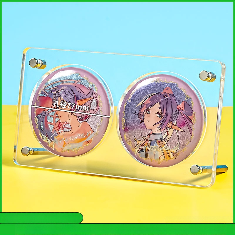 Akrilo ženkliukų ekspozicijos stendas su 9 skyriais, trijų sluoksnių stalinis ekranas, skaidrus 3D dizainas