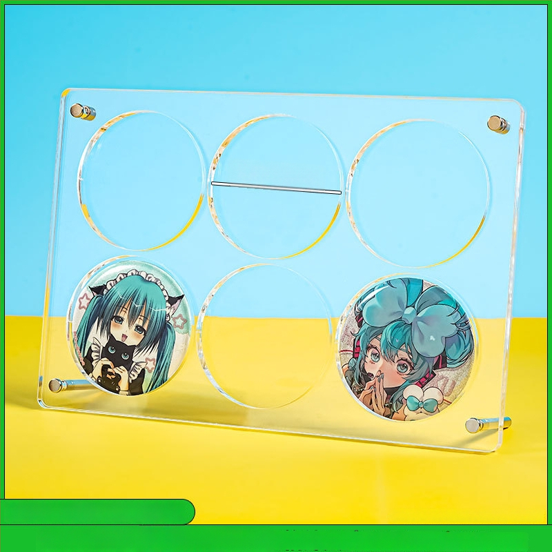 Akrilo ženkliukų ekspozicijos stendas su 9 skyriais, trijų sluoksnių stalinis ekranas, skaidrus 3D dizainas