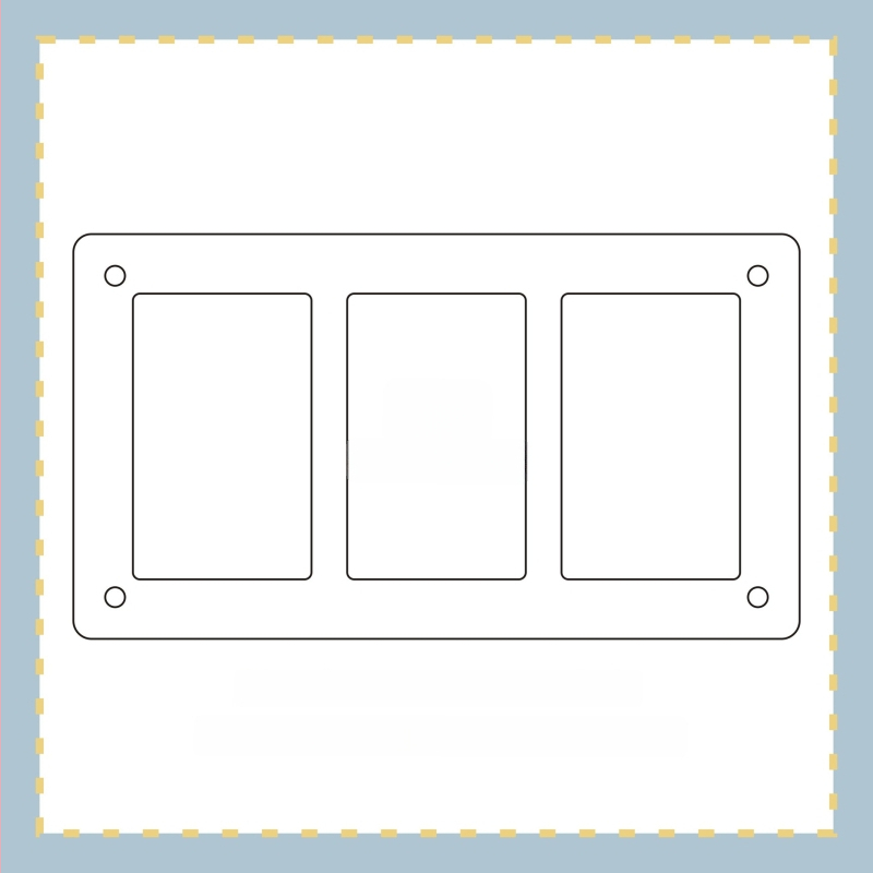 Akrilo ženkliukų ekspozicijos stendas su 9 skyriais, trijų sluoksnių stalinis ekranas, skaidrus 3D dizainas