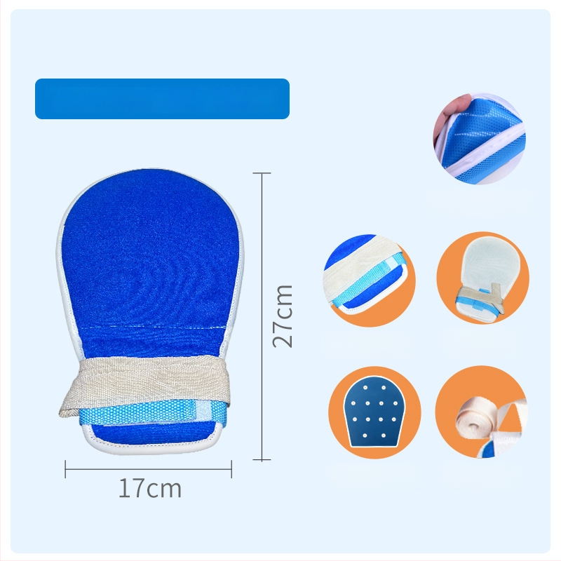 Vyresniųjų priežiūros ribojimo rinkinys: alkūnės ribojančios pirštinės ir fiksuojantis diržas, medžiaga – alyvos juostelė, be įkaitinimo