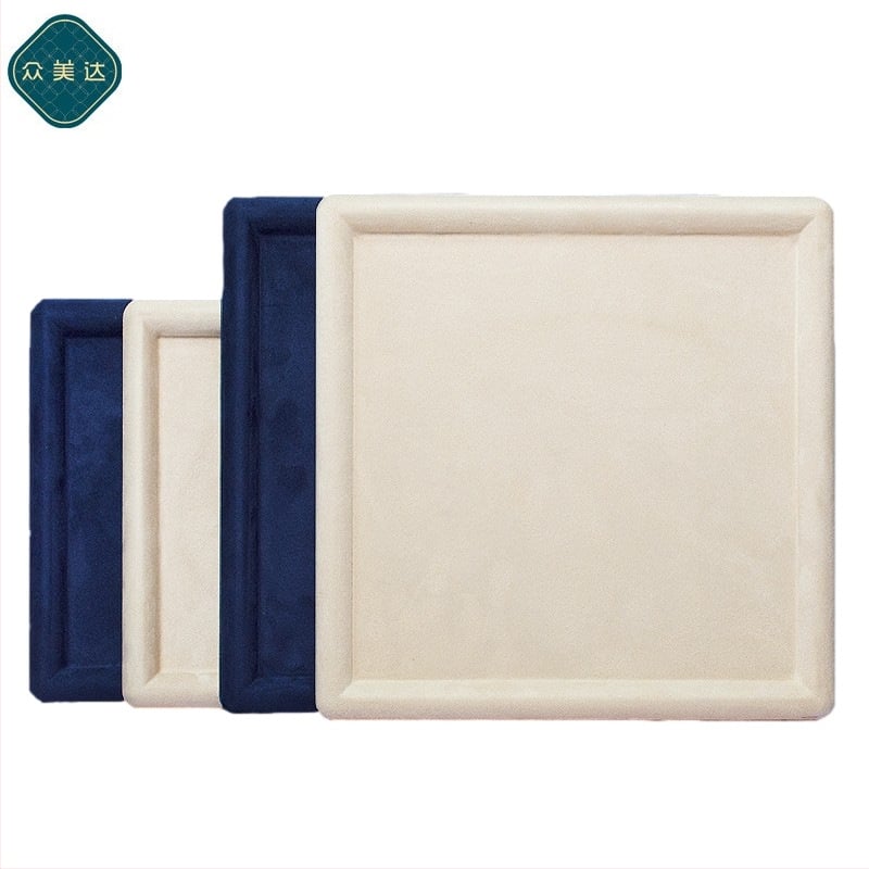 Raft de afișaj pentru bijuterii din velur de oaie, design tip plăci, un singur nivel – Zhongmeida