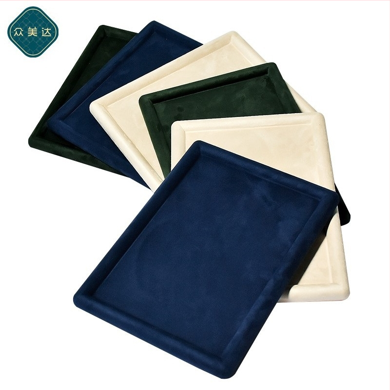 Raft de afișaj pentru bijuterii din velur de oaie, design tip plăci, un singur nivel – Zhongmeida