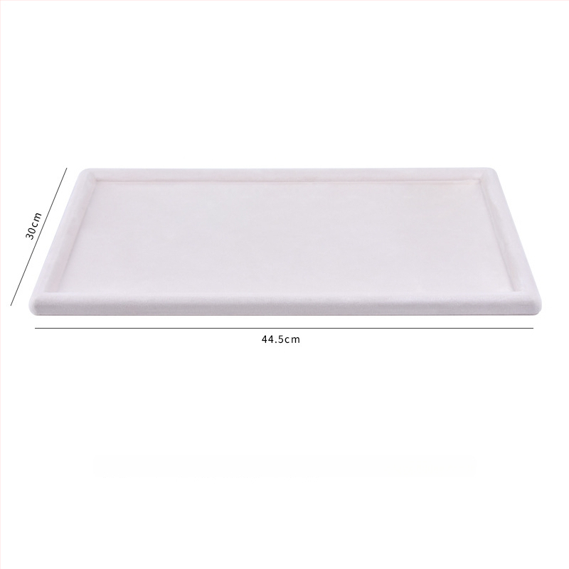 Raft de afișaj pentru bijuterii din velur de oaie, design tip plăci, un singur nivel – Zhongmeida