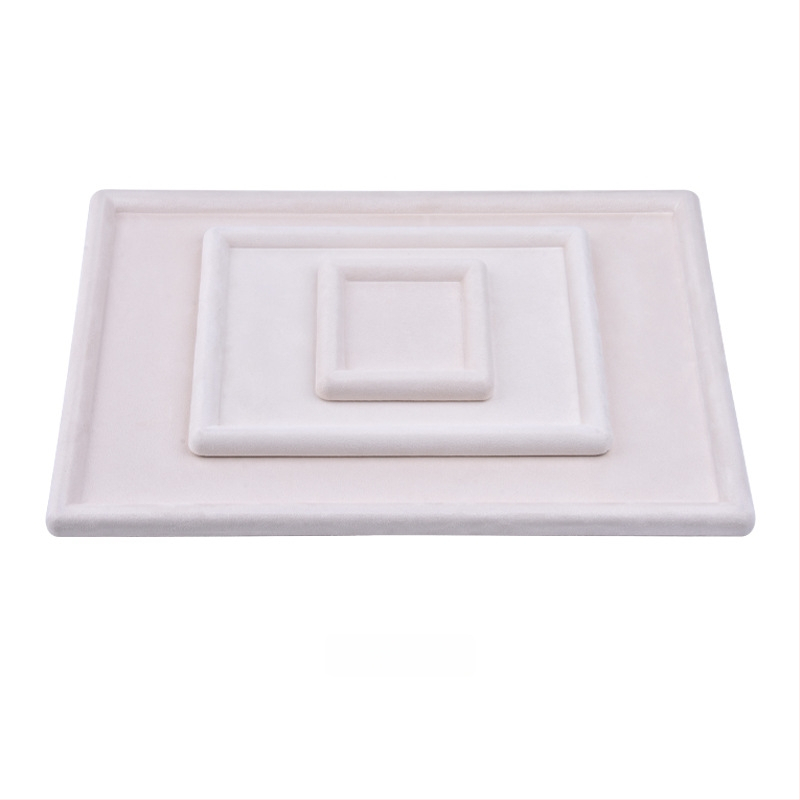 Raft de afișaj pentru bijuterii din velur de oaie, design tip plăci, un singur nivel – Zhongmeida