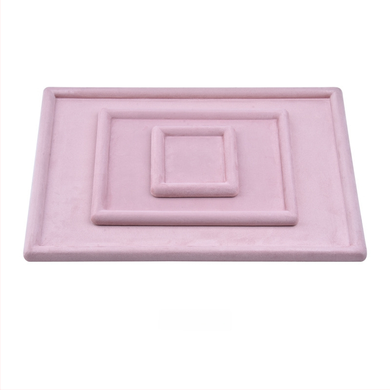 Raft de afișaj pentru bijuterii din velur de oaie, design tip plăci, un singur nivel – Zhongmeida