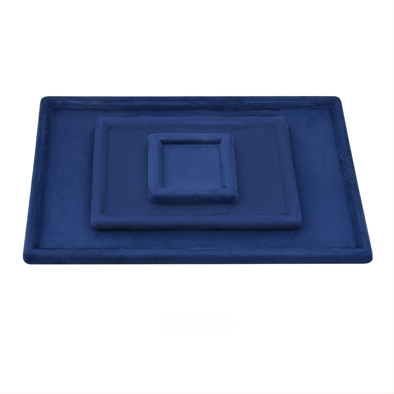 Raft de afișaj pentru bijuterii din velur de oaie, design tip plăci, un singur nivel – Zhongmeida