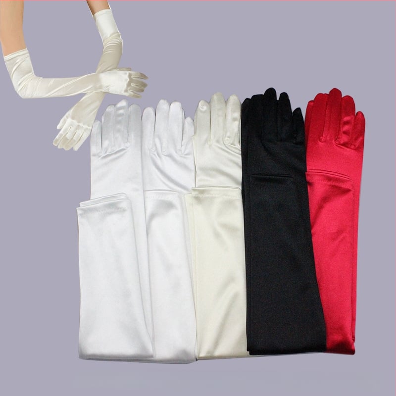 Mănuși de mireasă de lungime medie pentru femei (Decorație; Material tricotat; Toate anotimpurile; Primăvara 2023)