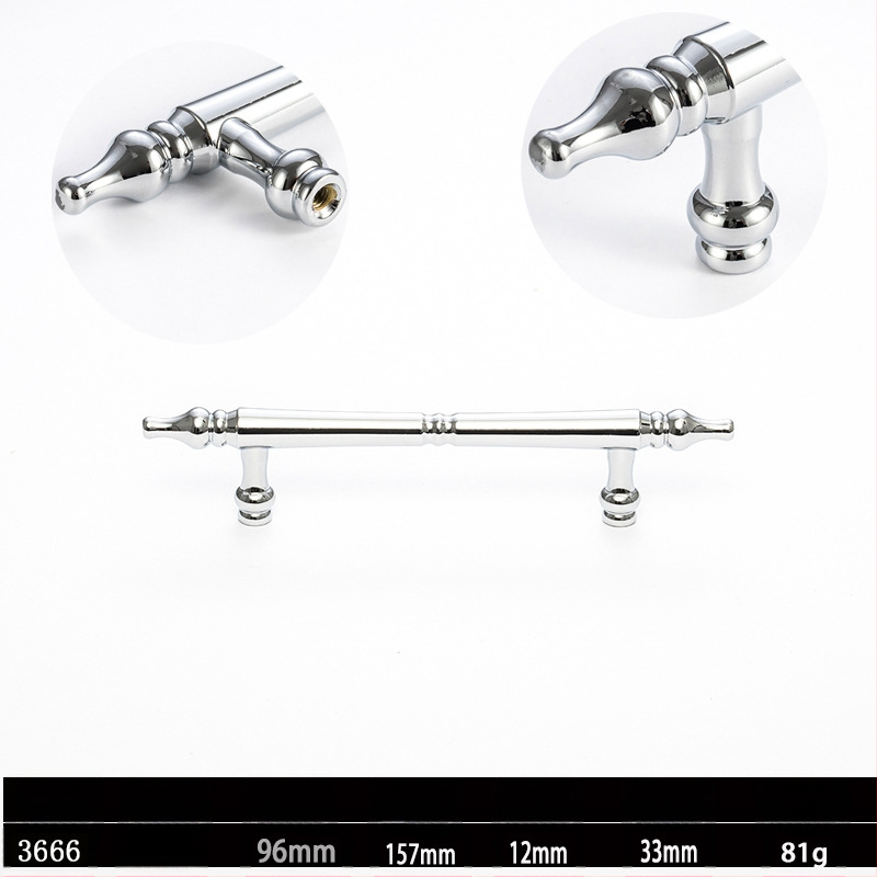 Skapja un garderobes durvju rokturis, modelis 3666, cinka sakausējums, elektroplatinga pārklājums, itāļu minimālisma stils, vienas atvēruma montāža