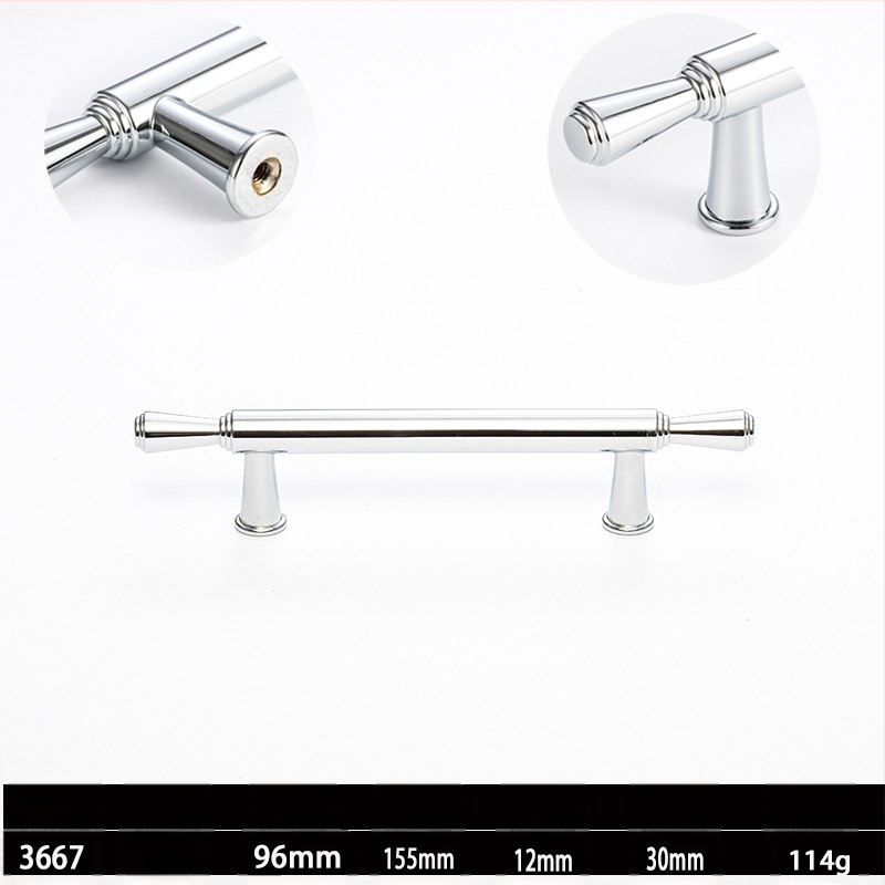 Skapja un garderobes durvju rokturis, modelis 3666, cinka sakausējums, elektroplatinga pārklājums, itāļu minimālisma stils, vienas atvēruma montāža