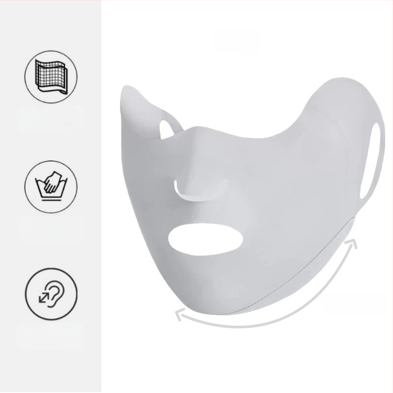 Ice Silk saules aizsardzības maska ar ausu siksnām, universāla, vienkrāsains raksts