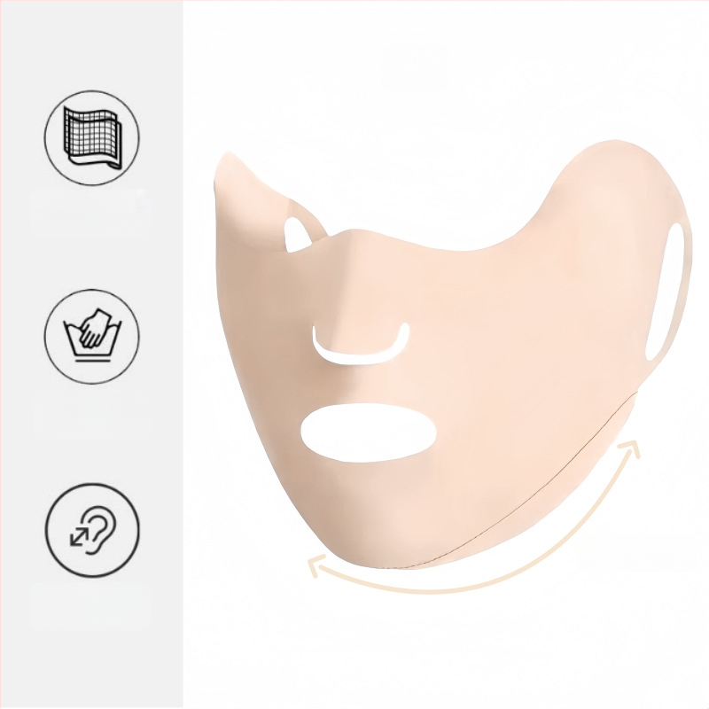 Ice Silk saules aizsardzības maska ar ausu siksnām, universāla, vienkrāsains raksts
