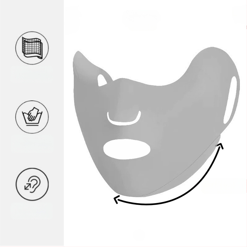 Ice Silk saules aizsardzības maska ar ausu siksnām, universāla, vienkrāsains raksts