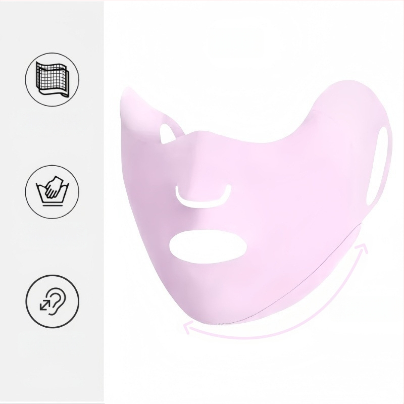 Ice Silk saules aizsardzības maska ar ausu siksnām, universāla, vienkrāsains raksts