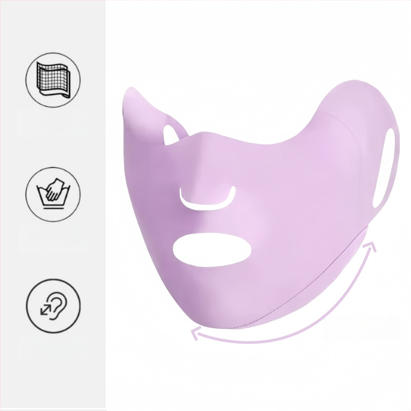 Ice Silk saules aizsardzības maska ar ausu siksnām, universāla, vienkrāsains raksts