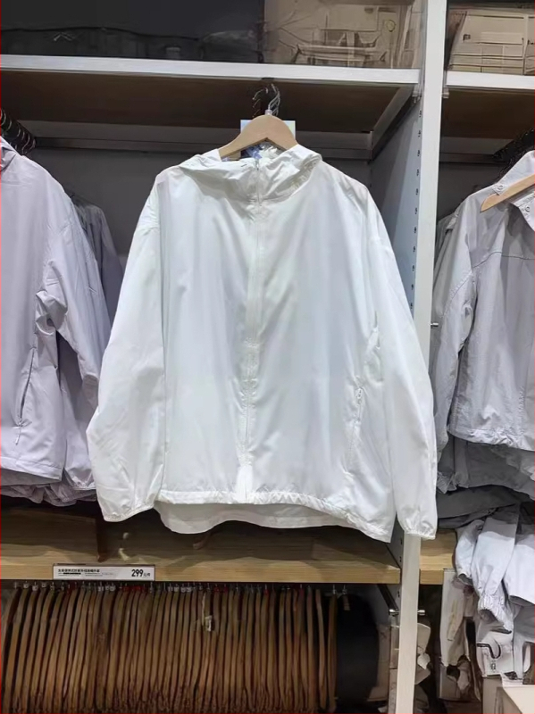 Sieviešu UV aizsardzības kapucēta jaka, viegla, garas piedurknes, rāvējslēdzējs, UPF50+, poliester-nailona maisījums, 3D raksts, vasara 2024