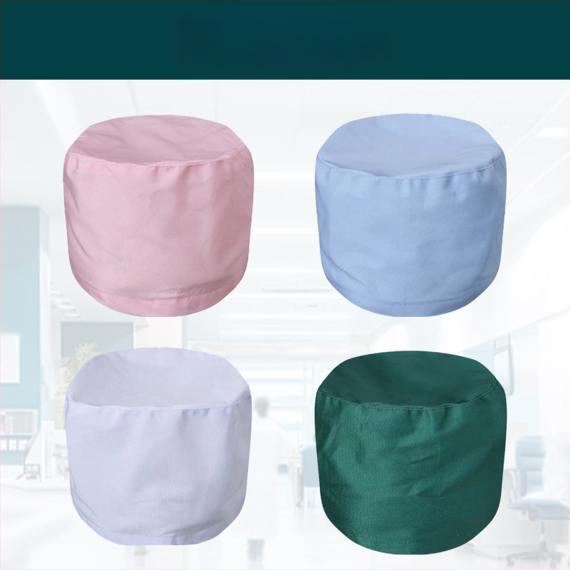 Medicīniskā cepure unisex, piemērota ārsti un māsu, kupolveida krona, īss malas, kokvilnas adīta audums, tie-dye apdare