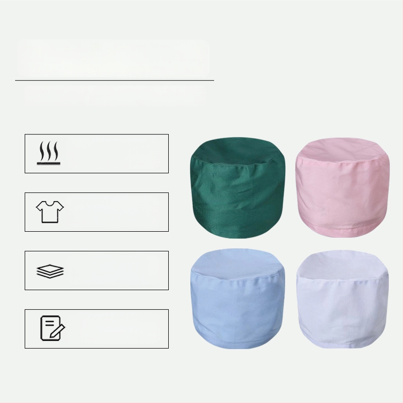 Medicīniskā cepure unisex, piemērota ārsti un māsu, kupolveida krona, īss malas, kokvilnas adīta audums, tie-dye apdare