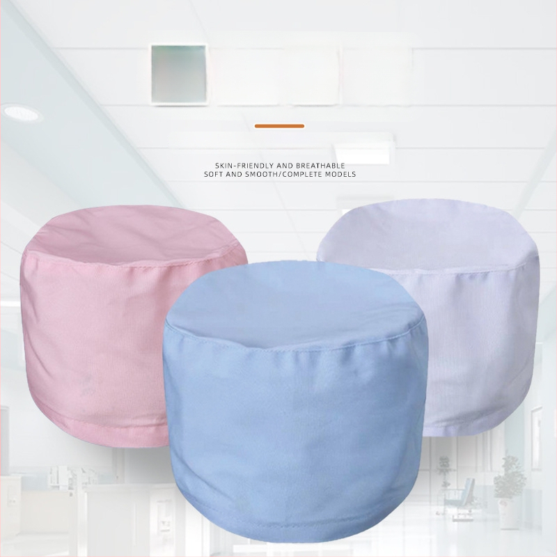 Medicīniskā cepure unisex, piemērota ārsti un māsu, kupolveida krona, īss malas, kokvilnas adīta audums, tie-dye apdare