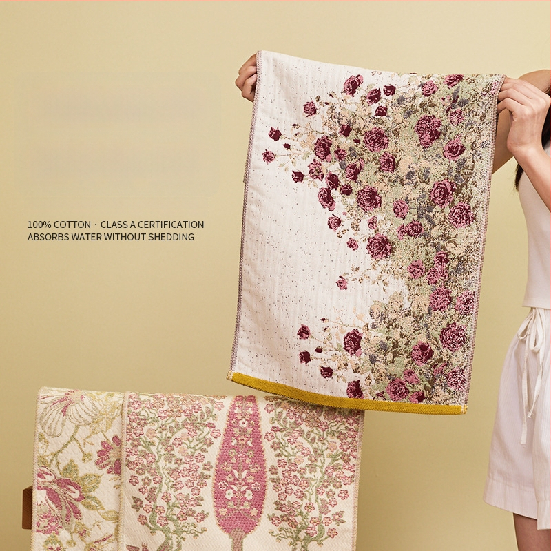 Prosop de față din bumbac 100% țesut gază, Arsof/elis, absorbant, fără scame, 80–100 g, 32 fire, jacquard