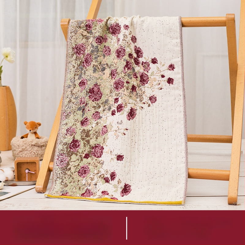 Prosop de față din bumbac 100% țesut gază, Arsof/elis, absorbant, fără scame, 80–100 g, 32 fire, jacquard