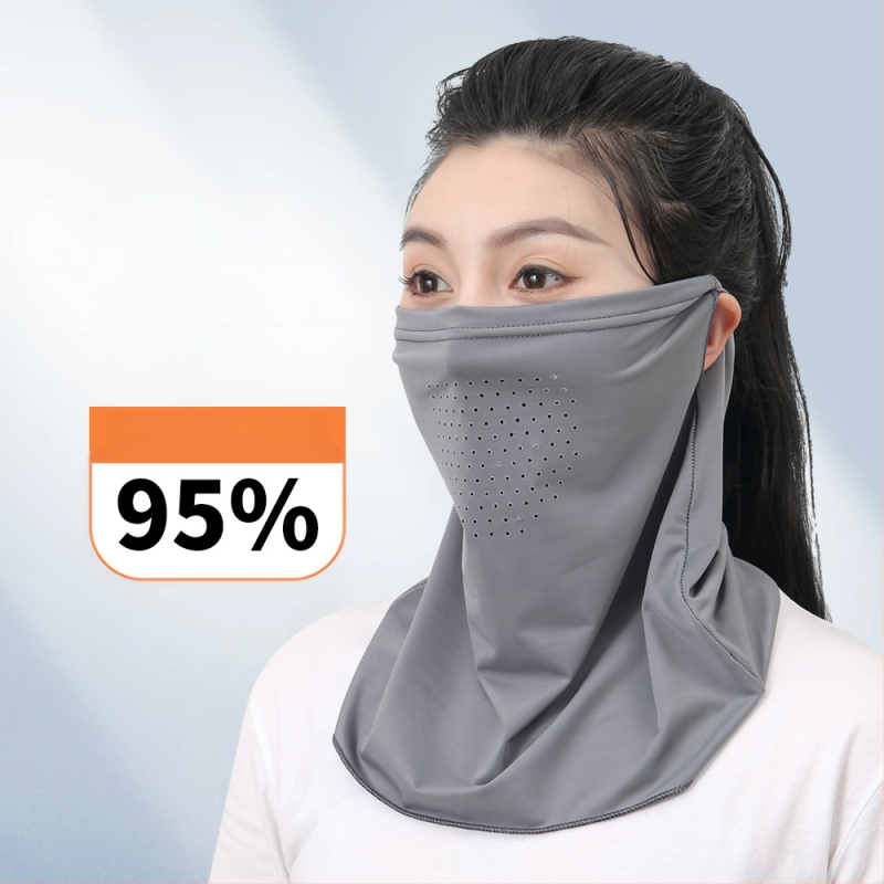 Αεράτη μάσκα λαιμού με UV προστασία και σκίαση, ύφασμα ice silk με ελαστάνη, για ποδηλασία, με δαχτυλίδι για το αυτί