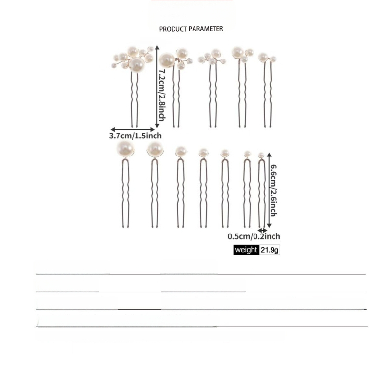 Clipsuri pentru păr cu perle, formă U, set de 12 buc., pentru coafuri zilnice cu împletituri, accesorii de păr la modă; Material: Perle; Formă: U; Stil: Modă; Ambalare: Ambalate individual