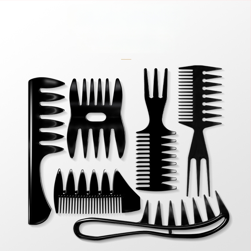 Фризьорски гребен с текстурирани ребрени зъби, пластмасов, марка French map, за ежедневна употреба