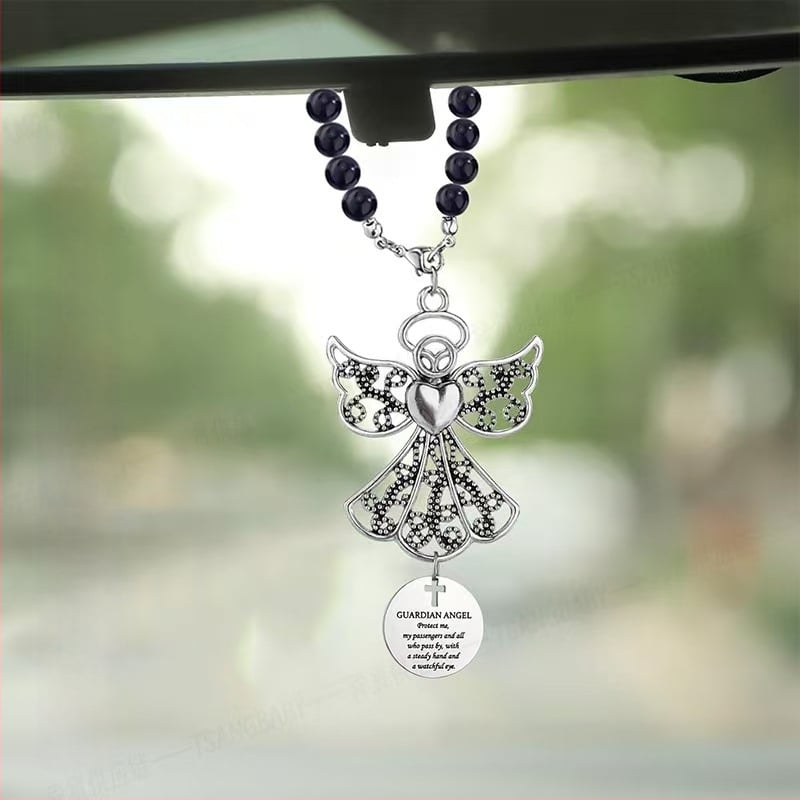 Ангелска украса за задното огледало на колата — сплав, електроплакиране, марка Dingsong, модел: кръст/корона/римски цифри, стил: персонален тренд