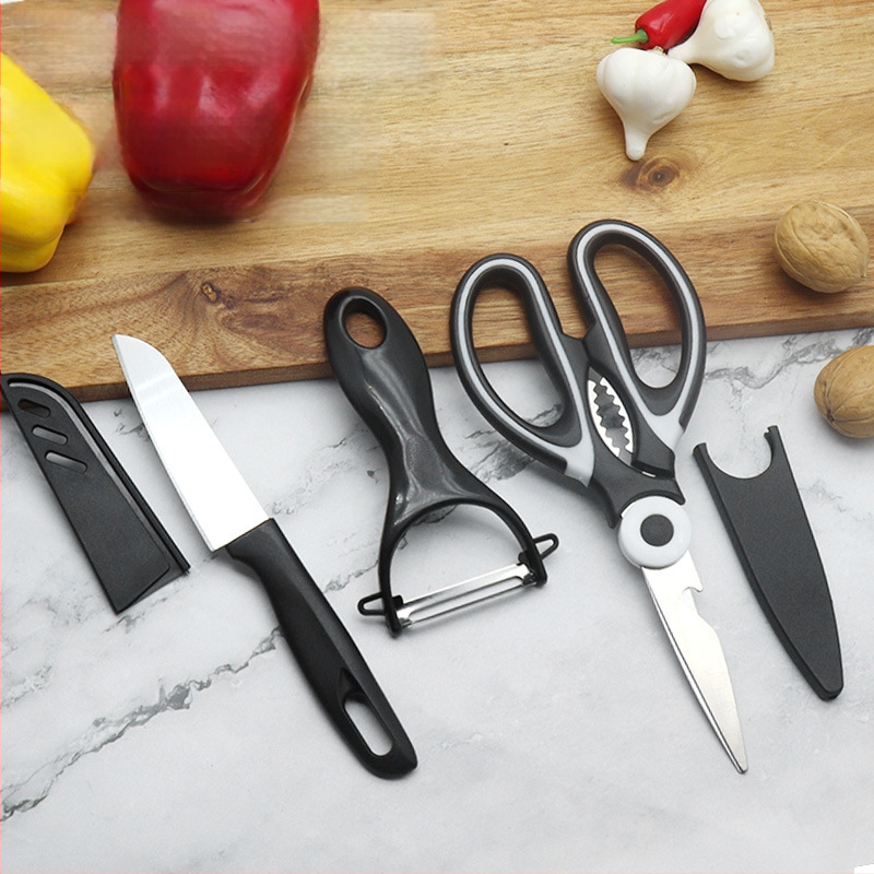 Σετ τριών ψαλιδιών κουζίνας — Ανοξείδωτο ατσάλι, Πολυλειτουργικά, φορητά για φοιτητικό δωμάτιο και εξωτερική χρήση