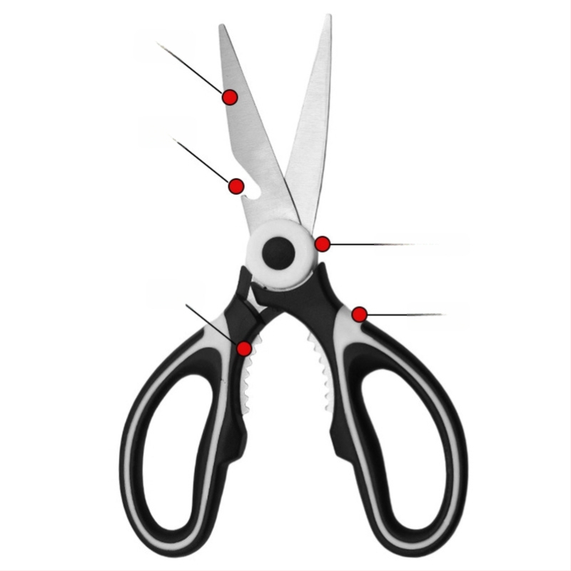 Σετ τριών ψαλιδιών κουζίνας — Ανοξείδωτο ατσάλι, Πολυλειτουργικά, φορητά για φοιτητικό δωμάτιο και εξωτερική χρήση