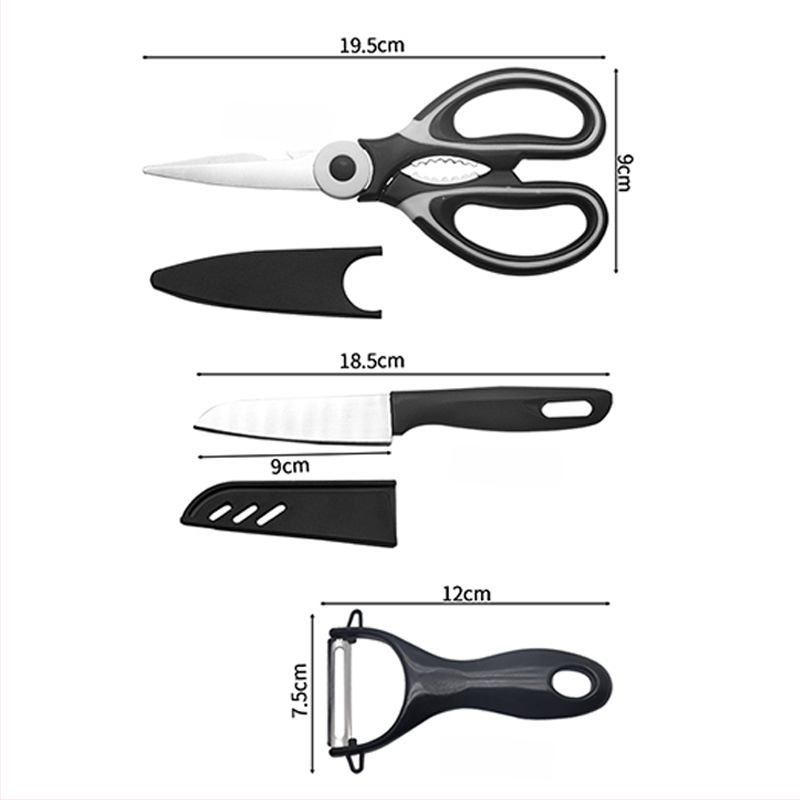 Σετ τριών ψαλιδιών κουζίνας — Ανοξείδωτο ατσάλι, Πολυλειτουργικά, φορητά για φοιτητικό δωμάτιο και εξωτερική χρήση