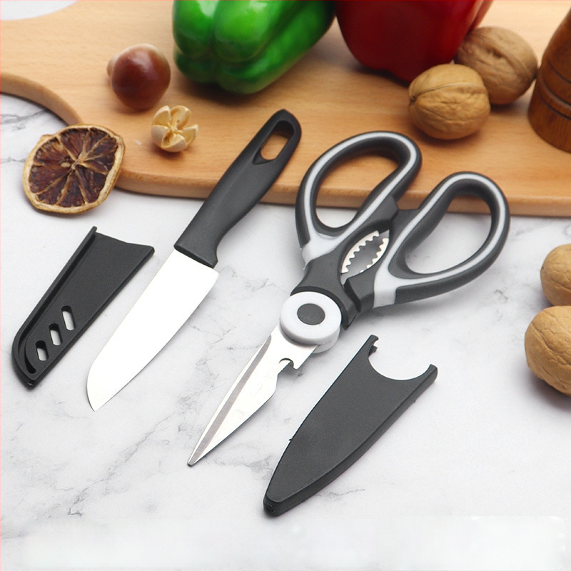 Σετ τριών ψαλιδιών κουζίνας — Ανοξείδωτο ατσάλι, Πολυλειτουργικά, φορητά για φοιτητικό δωμάτιο και εξωτερική χρήση