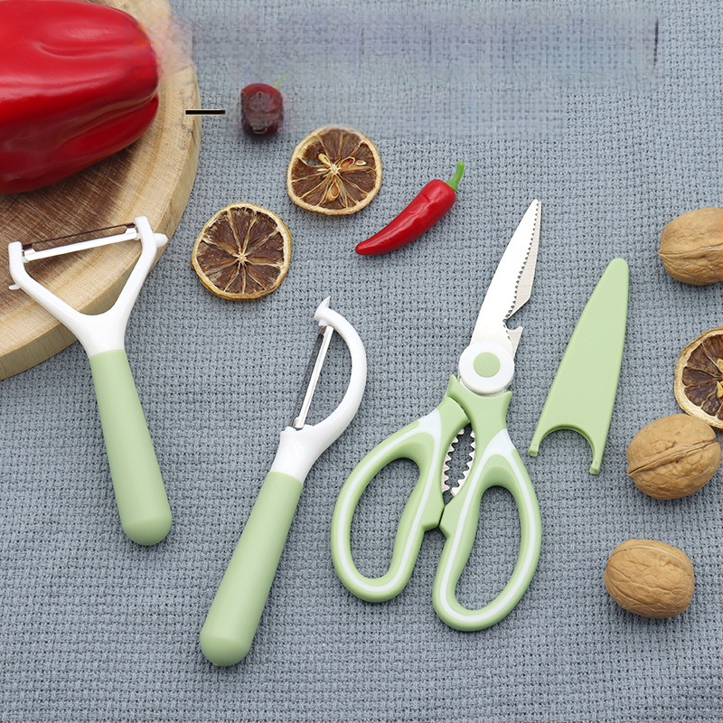 Σετ τριών ψαλιδιών κουζίνας — Ανοξείδωτο ατσάλι, Πολυλειτουργικά, φορητά για φοιτητικό δωμάτιο και εξωτερική χρήση