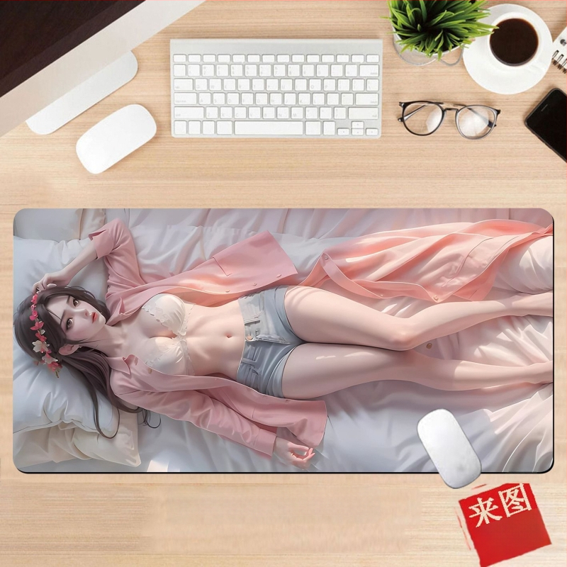 Подложка за бюро, гумена, едностранна, дизайн с аниме момиче, национален стил