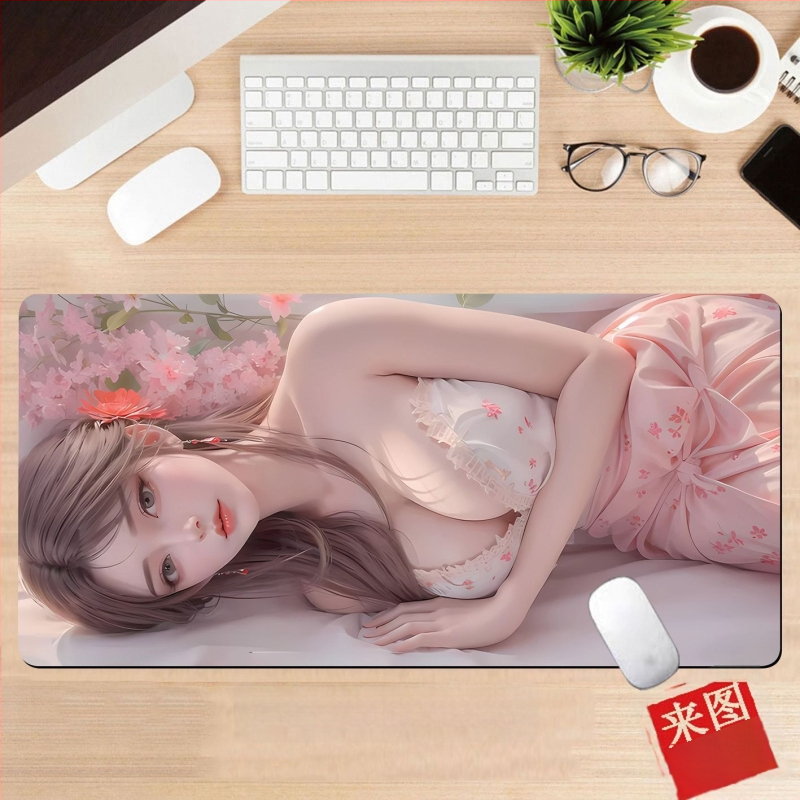 Подложка за бюро, гумена, едностранна, дизайн с аниме момиче, национален стил
