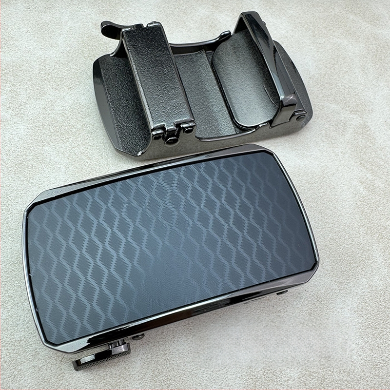 Cataramă automată pentru curea din aliaj de zinc, formă pătrată, pentru bărbați, model cu litere, stil business, lansare primăvara 2025