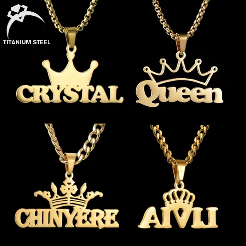 Nerūsējošā tērauda vārda kaklasa, 18K zelta pārklājums, pielāgojams angļu burta kulons, noņemams, O formas ķēde, 20 g