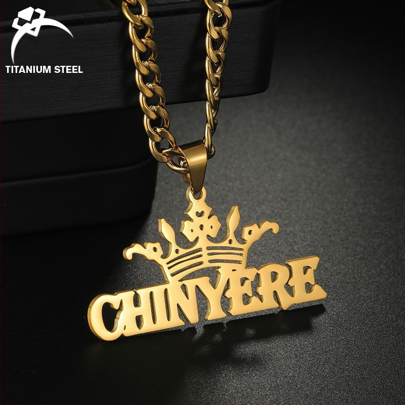 Nerūsējošā tērauda vārda kaklasa, 18K zelta pārklājums, pielāgojams angļu burta kulons, noņemams, O formas ķēde, 20 g