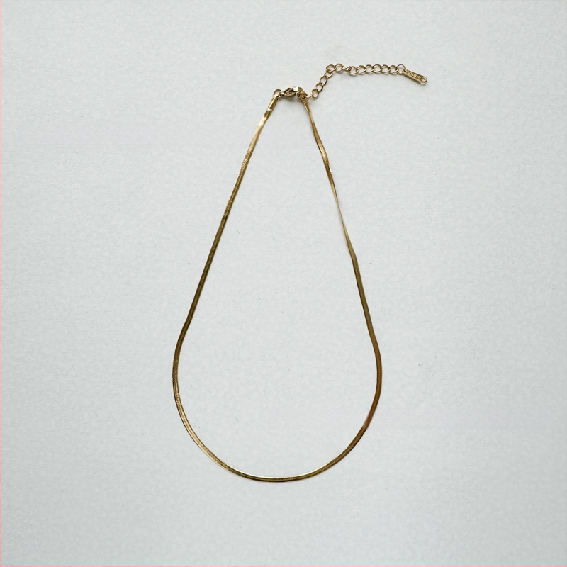 Titāna tērauda kaklarota, asmens ķēde, ar 18K zelta pārklājumu