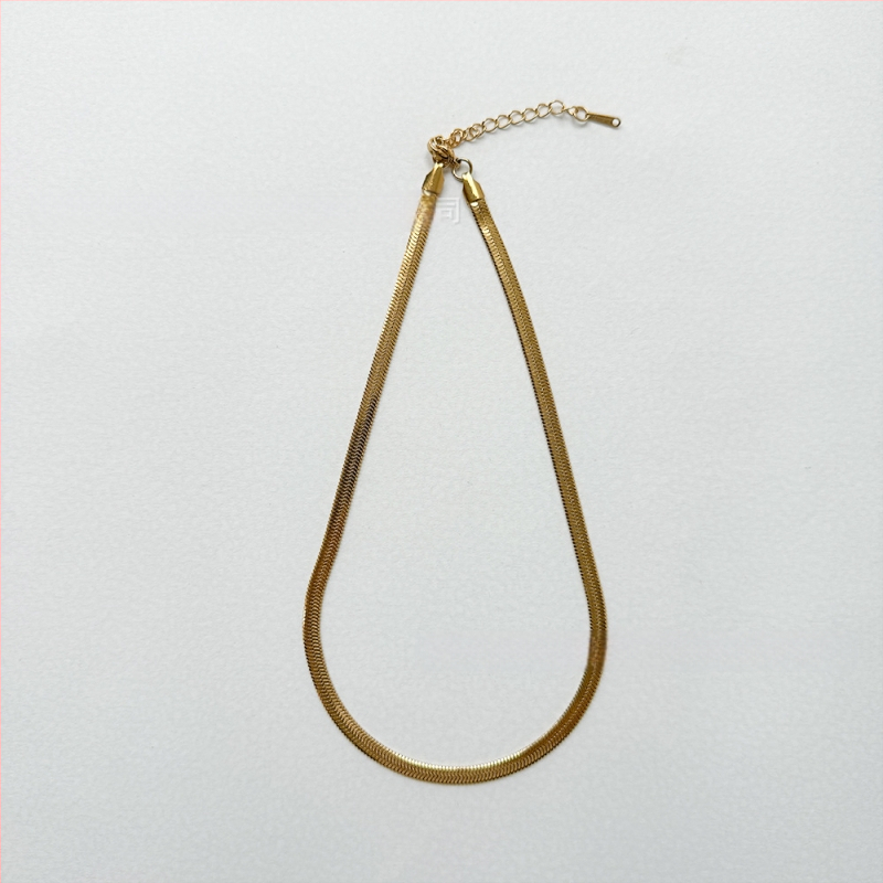 Titāna tērauda kaklarota, asmens ķēde, ar 18K zelta pārklājumu