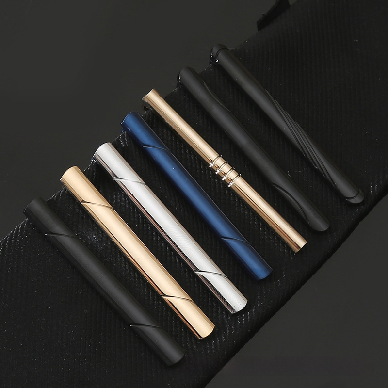 Réz nyakkendő kapocs, sík fejű, hullám mintázat, monoszínű minta, elektroplak bevonat, tisztaság K9