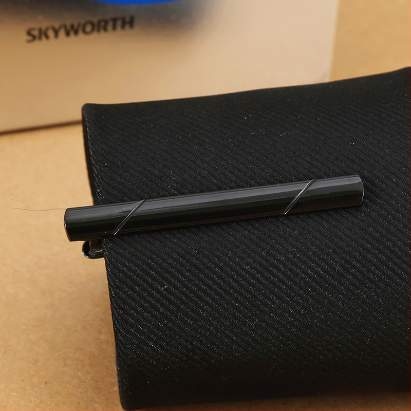 Réz nyakkendő kapocs, sík fejű, hullám mintázat, monoszínű minta, elektroplak bevonat, tisztaság K9