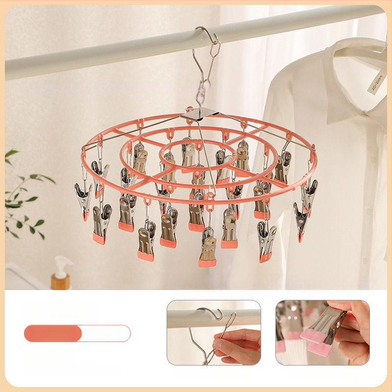 Kai Tang 24-clip plastmasiniai džiovinimo klipai, universalus namų skalbinių džiovinimas kojinėms ir apatinei